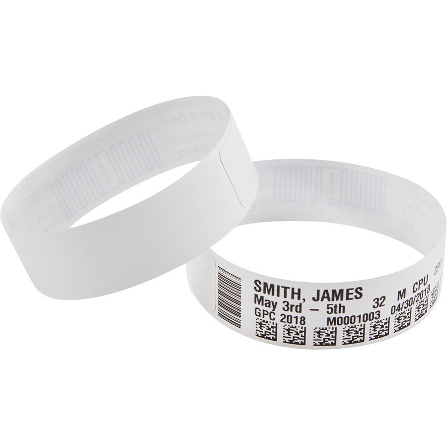 Zebra Soft Infant Z-Band Wristband (White)