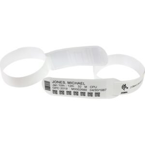 Zebra Z-Band UltraSoft Wristband Cartridge Kit (White) — 1" × 6"