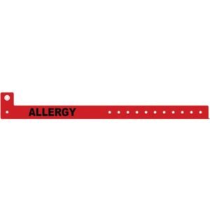 Zebra RED - ALLERGY SPOT ALERT POLYESTER LABEL, 6 1.3125" X .375" AND