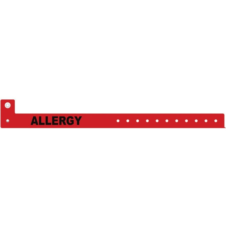 Zebra RED – ALLERGY SPOT ALERT POLYESTER LABEL, 6 1.3125″ X .375″ AND